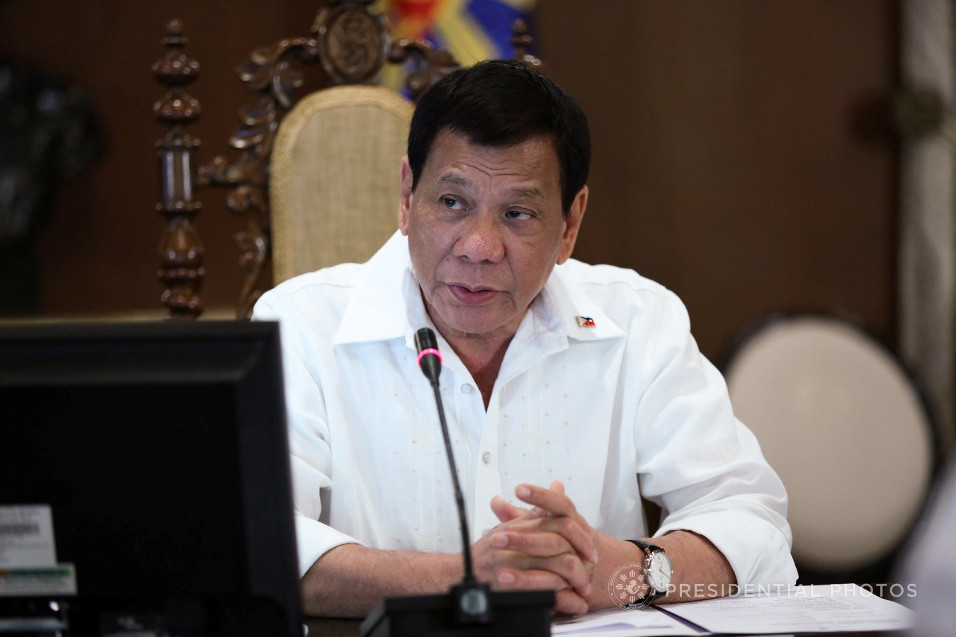 President Rodrigo Roa Duterte presides over the cabinet cluster meeting in Malacañan Palace on November 6, 2017. Among the issues discussed are the rehabilitation efforts in Marawi City including the health, livelihood, and housing projects for the residents and the wounded government security forces. Also tackled in the meeting are the updates on the PH-Japan Defense Cooperation as well as the proposed Enhanced Comprehensive Local Integration Program. KARL NORMAN ALONZO/PRESIDENTIAL PHOTO