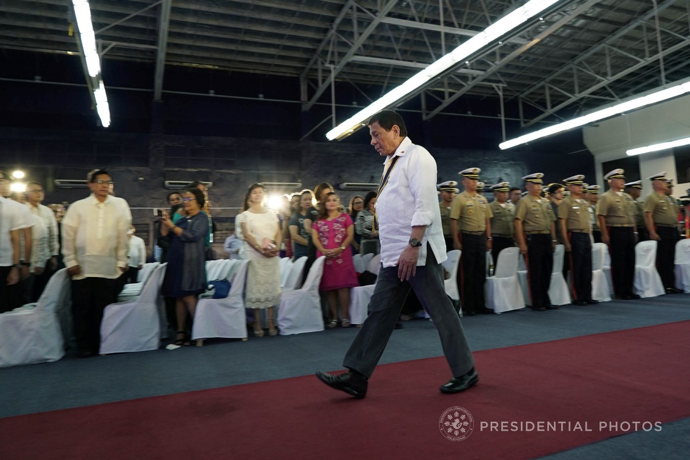President Rodrigo Roa Duterte arrives at the Bonifacio Naval Station in Fort Bonifacio, Taguig City for his attendance to the 67th Birthday celebration of the Philippine Marine Corps on November 7, 2017. KING RODRIGUEZ/PRESIDENTIAL PHOTO