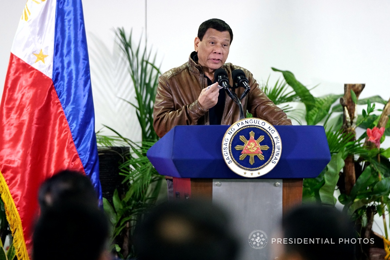President Rodrigo Roa Duterte, in his speech during his arrival at the Francisco Bangoy International Airport in Davao City on January 26, 2018 following a fruitful visit to India, announces that India has agreed to expand cooperation with the Philippines in the areas of defense, counter-terrorism and anti-illegal drugs campaign. JOEY DALUMPINES/PRESIDENTIAL PHOTO