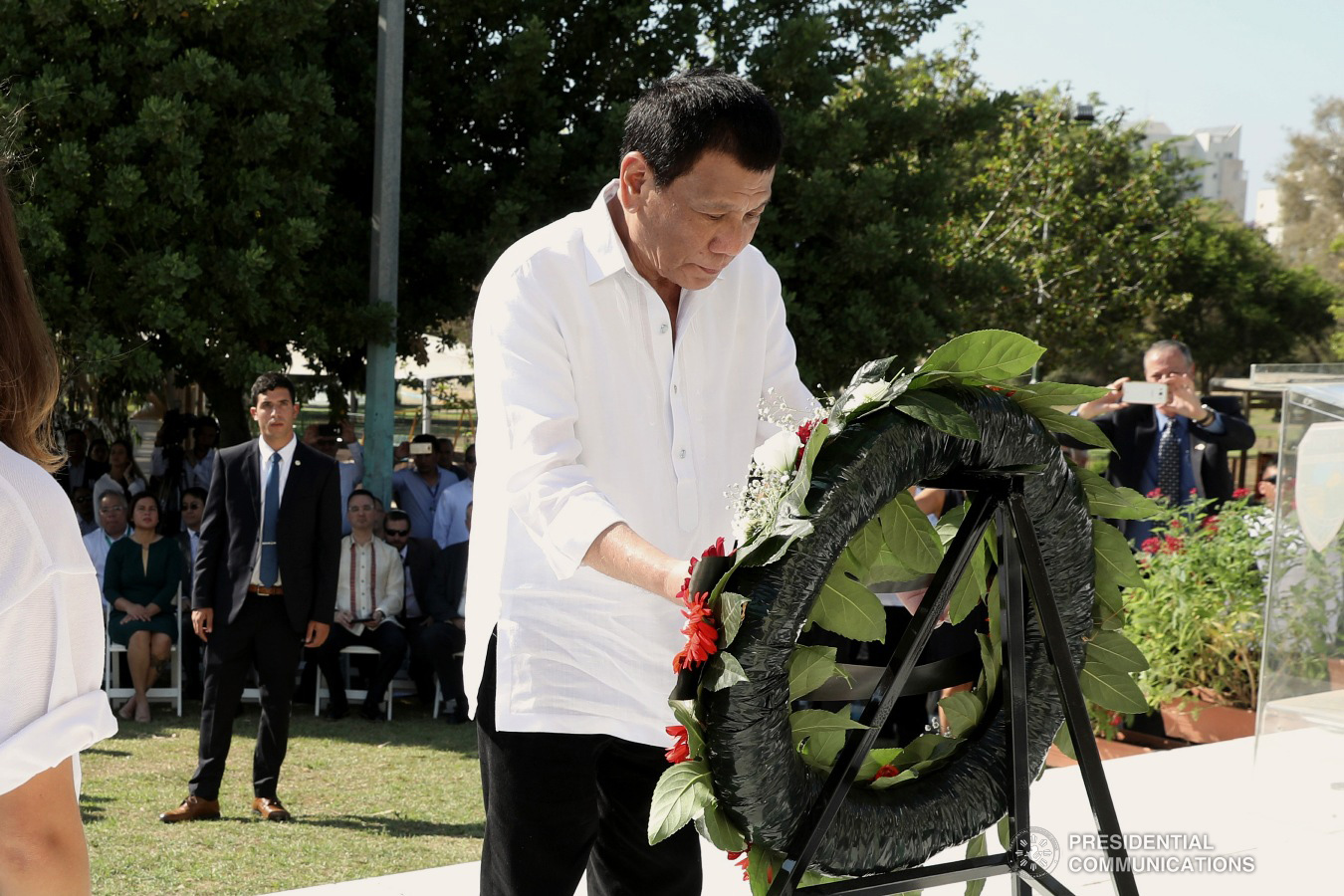 President Rodrigo Roa Duterte leads the wreath-laying ceremony at the Holocaust Memorial Park in Rishon Lezion, Israel on September 5, 2018. ROBINSON NIÑAL JR./PRESIDENTIAL PHOTO