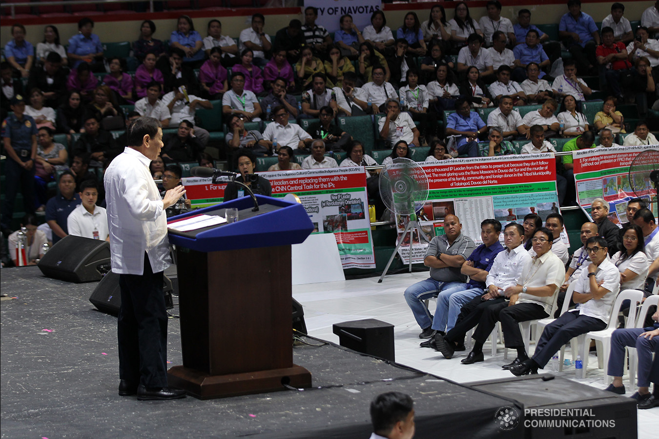 President Rodrigo Roa Duterte delivers his speech during the Barangay Summit on Peace and Order held at the Cuneta Astrodome in Pasay City on January 8, 2019. ACE MORANDANTE/PRESIDENTIAL PHOTO