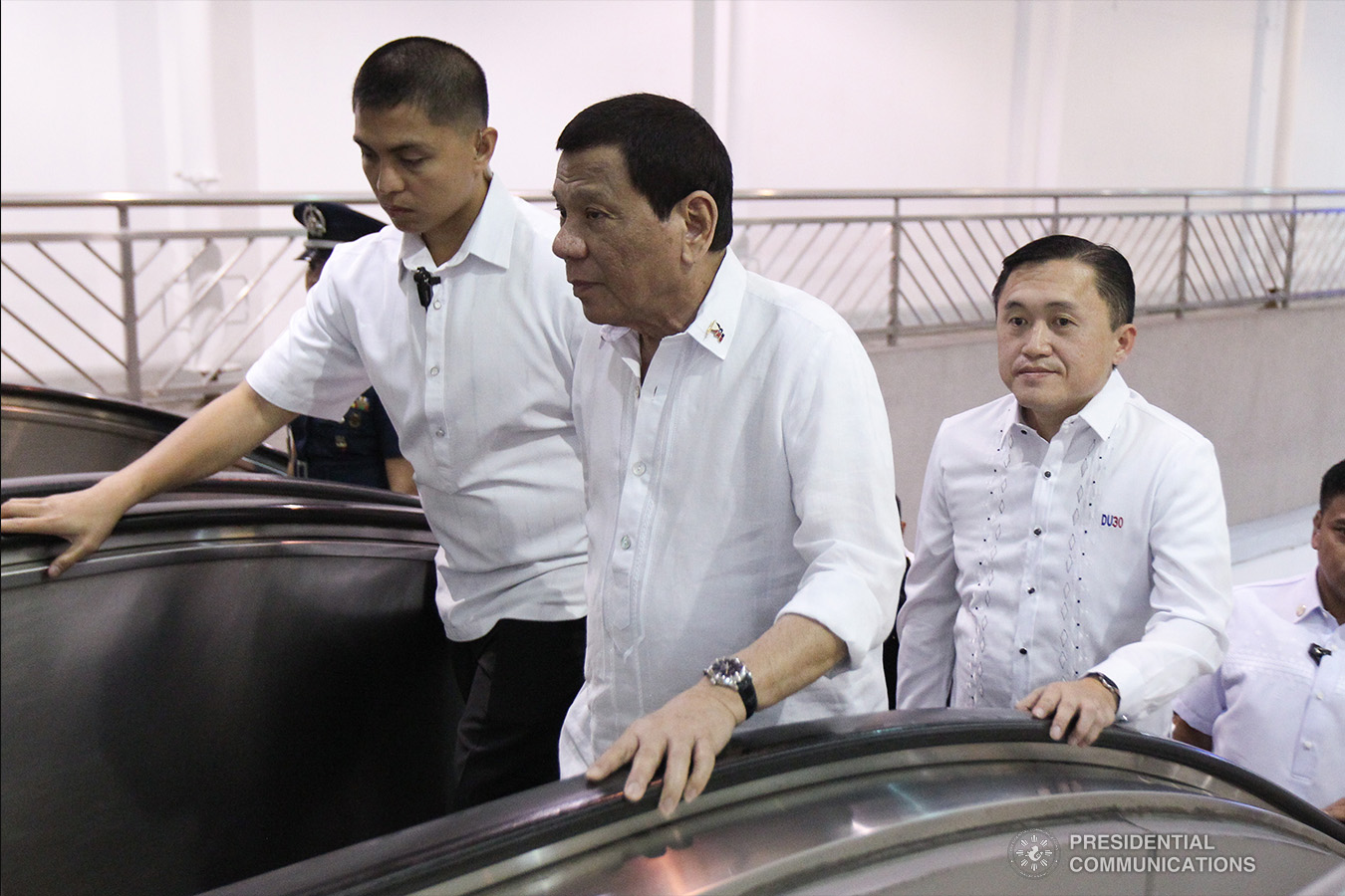 President Rodrigo Roa Duterte makes his way to the Cuneta Astrodome in Pasay City to lead the Barangay Summit on Peace and Order on January 8, 2019. Also invited during the event is Former Special Assistant to the President Christopher Lawrence "Bong" Go. ARCEL VALDERRAMA/PRESIDENTIAL PHOTO