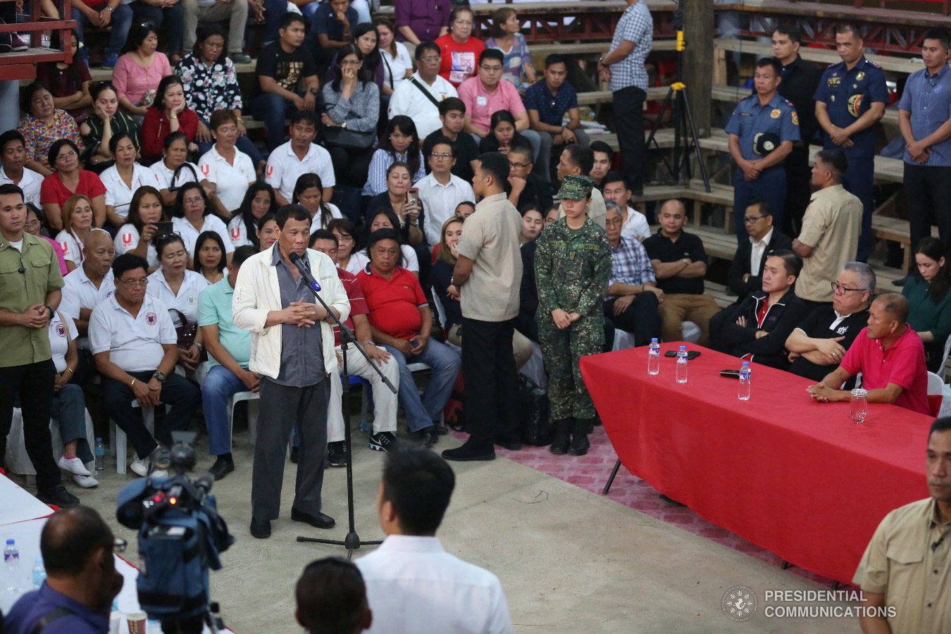 President Rodrigo Roa Duterte delivers his message during the birthday celebration of Masbate Governor Antonio Kho at the Kalasangan Farm in Cataingan, Masbate on January 9, 2019. ALBERT ALCAIN/PRESIDENTIAL PHOTO