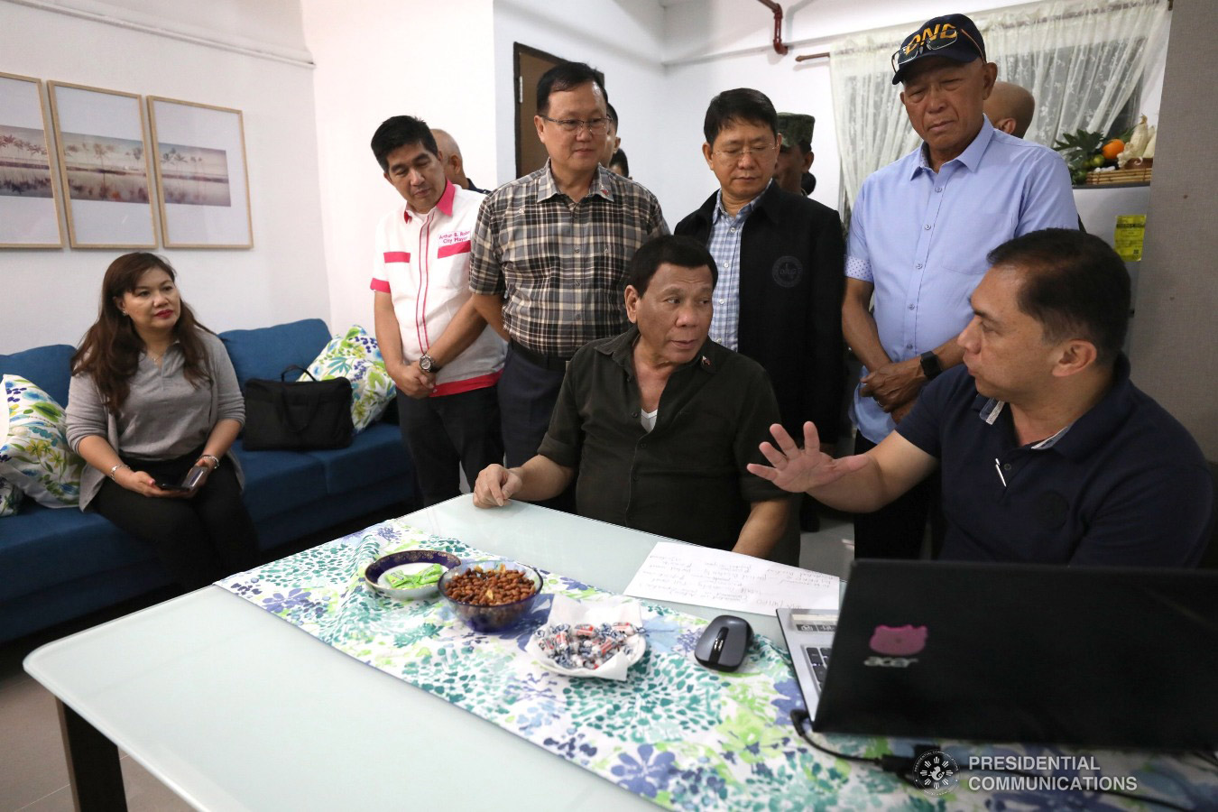 President Rodrigo Roa Duterte listens to the briefing of National Housing Authority General Manager Marcelino Escalada Jr. as he inspects one of the housing units at the Pleasant View Residences in the City of San Jose del Monte, Bulacan which were turned over to wounded soldiers and law enforcers during a ceremony held on January 10, 2019. Joining the President are Ms. Cielito "Honeylet" Avanceña, Housing and Urban Development Coordinating Council Chair Eduardo del Rosario, Interior and Local Government Secretary Eduardo Año, and Defense Secretary Delfin Lorenzana. TOTO LOZANO/PRESIDENTIAL PHOTO