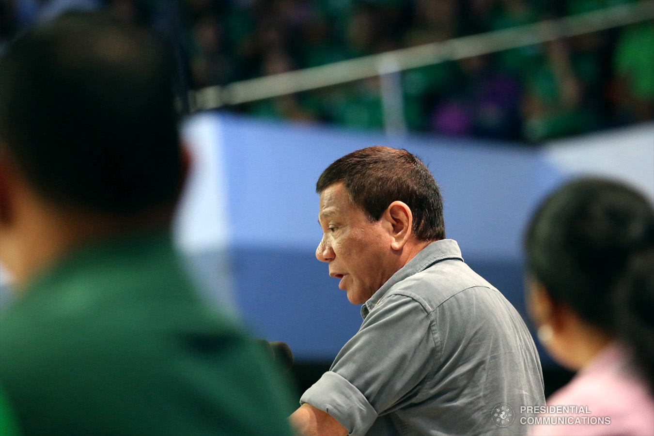 President Rodrigo Roa Duterte delivers his speech during the annual assembly of the Provincial Union of Leaders Against Illegality (PULI) at the Quezon Convention Center in Lucena City, province of Quezon on January 22, 2019. TOTO LOZANO/PRESIDENTIAL PHOTO