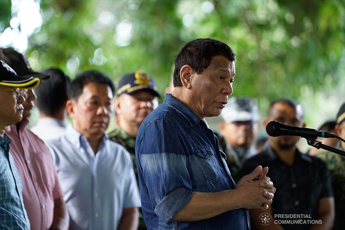 President Rodrigo Roa Duterte offers his condolences to the families of the victims who died during the twin bombings at the Cathedral of Our Lady of Mount Carmel in Jolo, Sulu as he visited Camp Teodulfo Bautista in Jolo on January 28, 2019. KING RODRIGUEZ/PRESIDENTIAL PHOTO