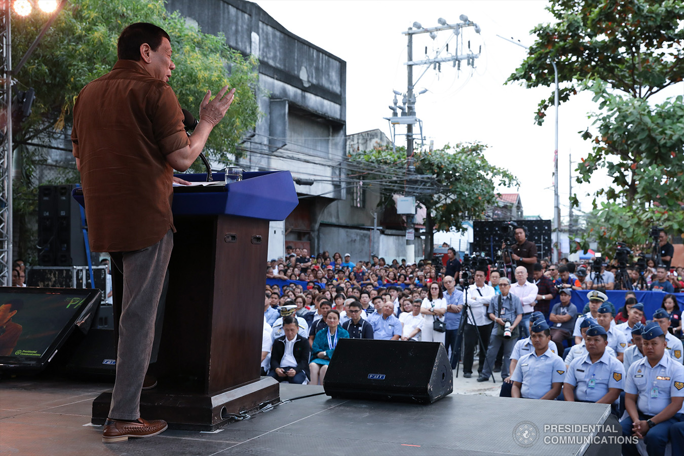 President Rodrigo Roa Duterte delivers his speech after leading the groundbreaking ceremony for the construction of the San Lorenzo Ruiz General Hospital (SLRGH) in Malabon City on January 29, 2019. TOTO LOZANO/PRESIDENTIAL PHOTO