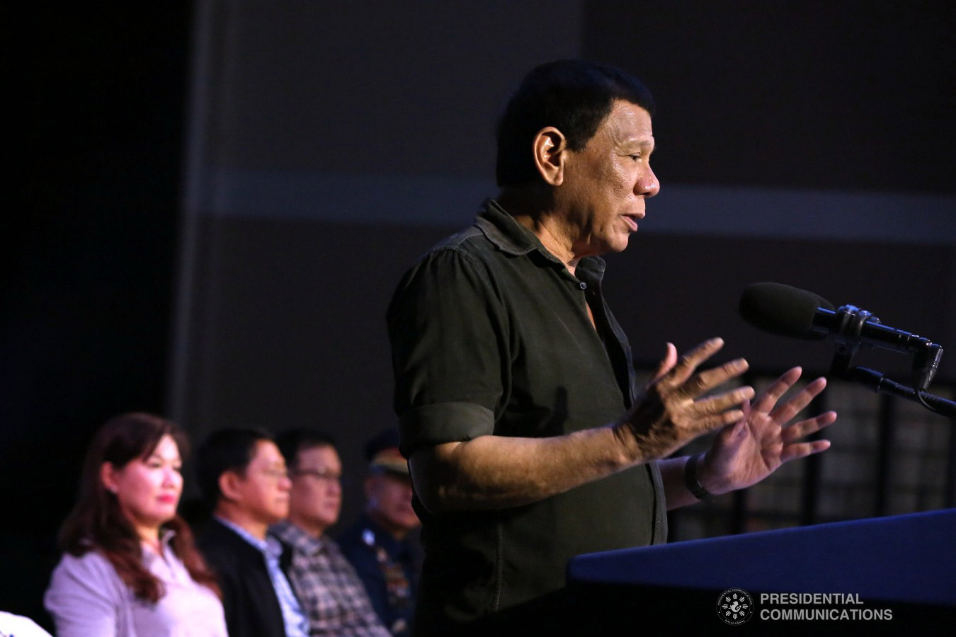 President Rodrigo Roa Duterte delivers his speech after leading the ceremonial turnover of housing units to wounded police officers and soldiers at the Pleasant View Residences in the City of San Jose del Monte, Bulacan on January 10, 2019. REY BANIQUET/PRESIDENTIAL PHOTO