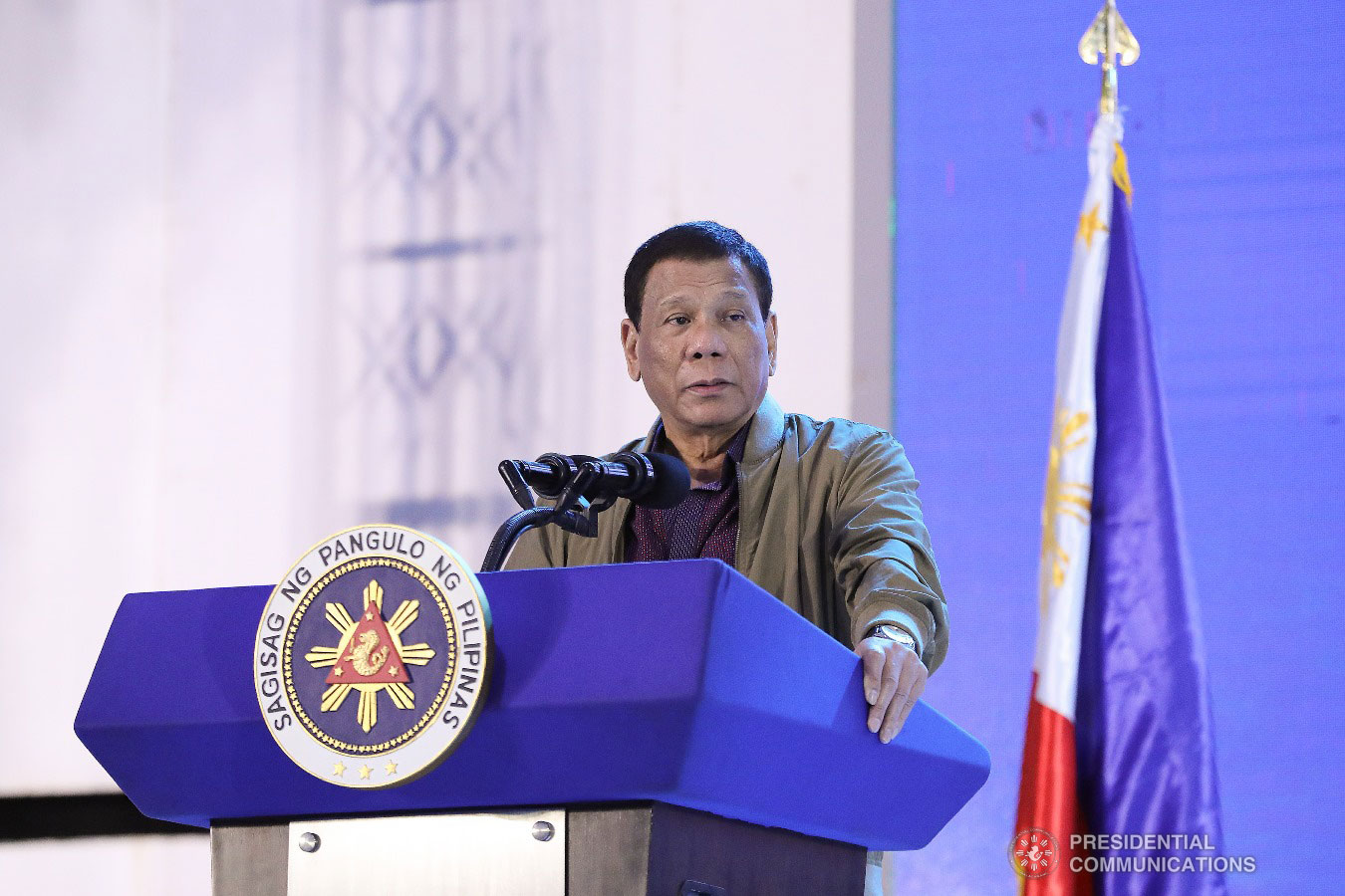 President Rodrigo Roa Duterte delivers his message during the birthday celebration of former Presidential Adviser on Political Affairs Atty. Francis Tolentino held at the Tagaytay International Convention Center in Tagaytay City, Cavite on January 3, 2019. VALERIE ESCALERA/PRESIDENTIAL PHOTO