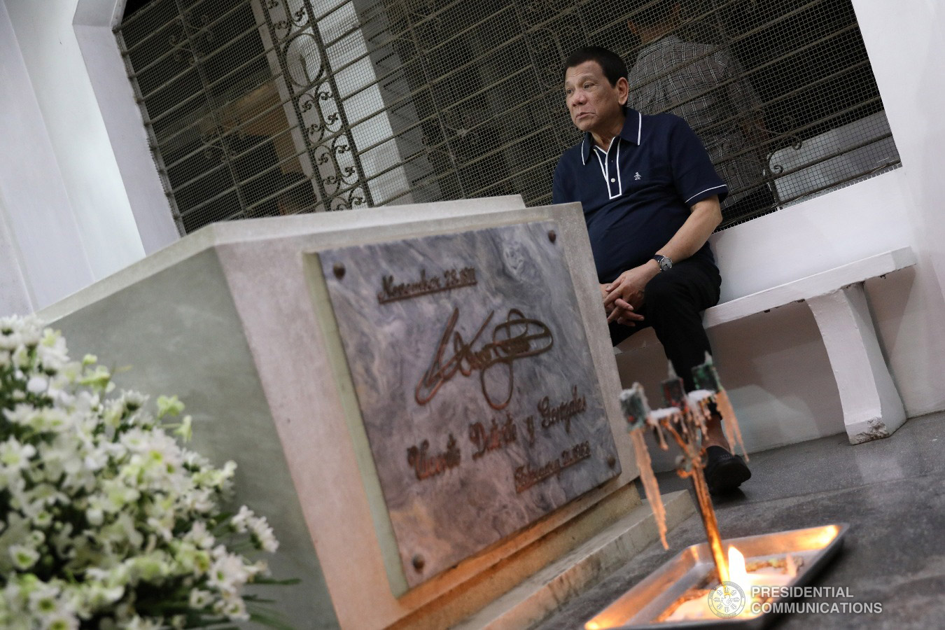 President Rodrigo Roa Duterte visits the grave of his mother Soledad ...