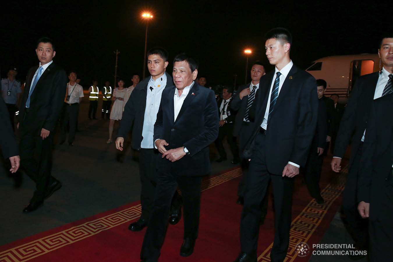 President Rodrigo Roa Duterte arrives at the Guangzhou Baiyun International Airport in Guangdong Province, People's Republic of China on August 30, 2019. ALBERT ALCAIN/PRESIDENTIAL PHOTO