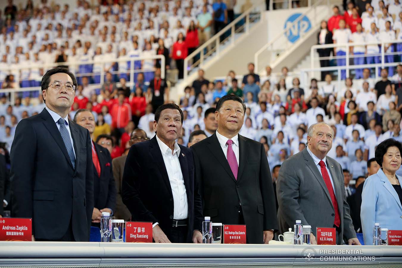 President Rodrigo Roa Duterte witnesses the program proper during the opening ceremony of the FIBA Basketball World Cup 2019 at the National Aquatics Center in Beijing, People's Republic of China on August 30, 2019. With the President is People's Republic of China President Xi Jinping. ROBINSON NIÑAL JR./PRESIDENTIAL PHOTO