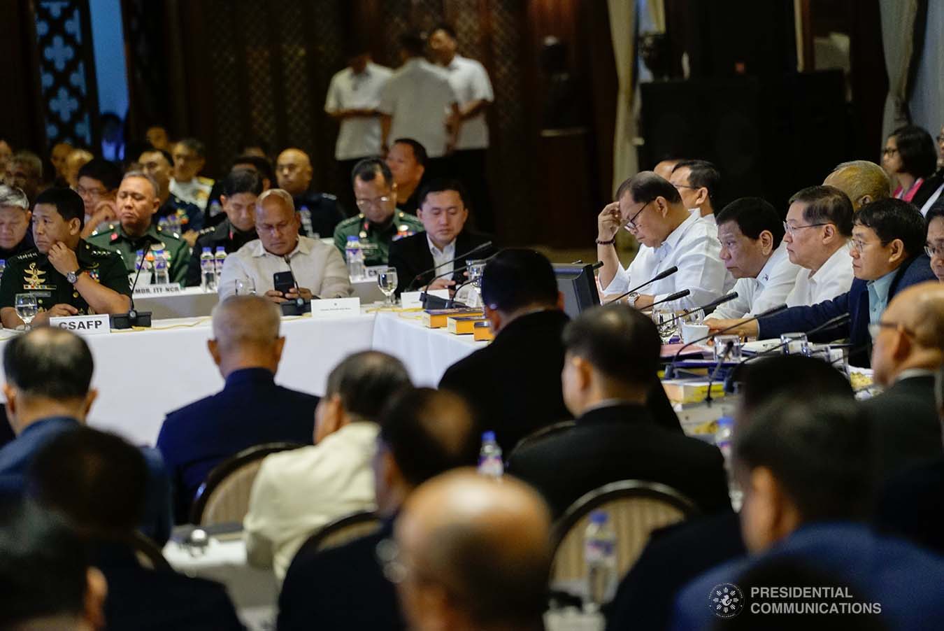 President Rodrigo Roa Duterte presides over the Joint Armed Forces of the Philippines-Philippine National Police (AFP-PNP) Command Conference at the Malacañan Palace on September 5, 2019. KING RODRIGUEZ/PRESIDENTIAL PHOTO