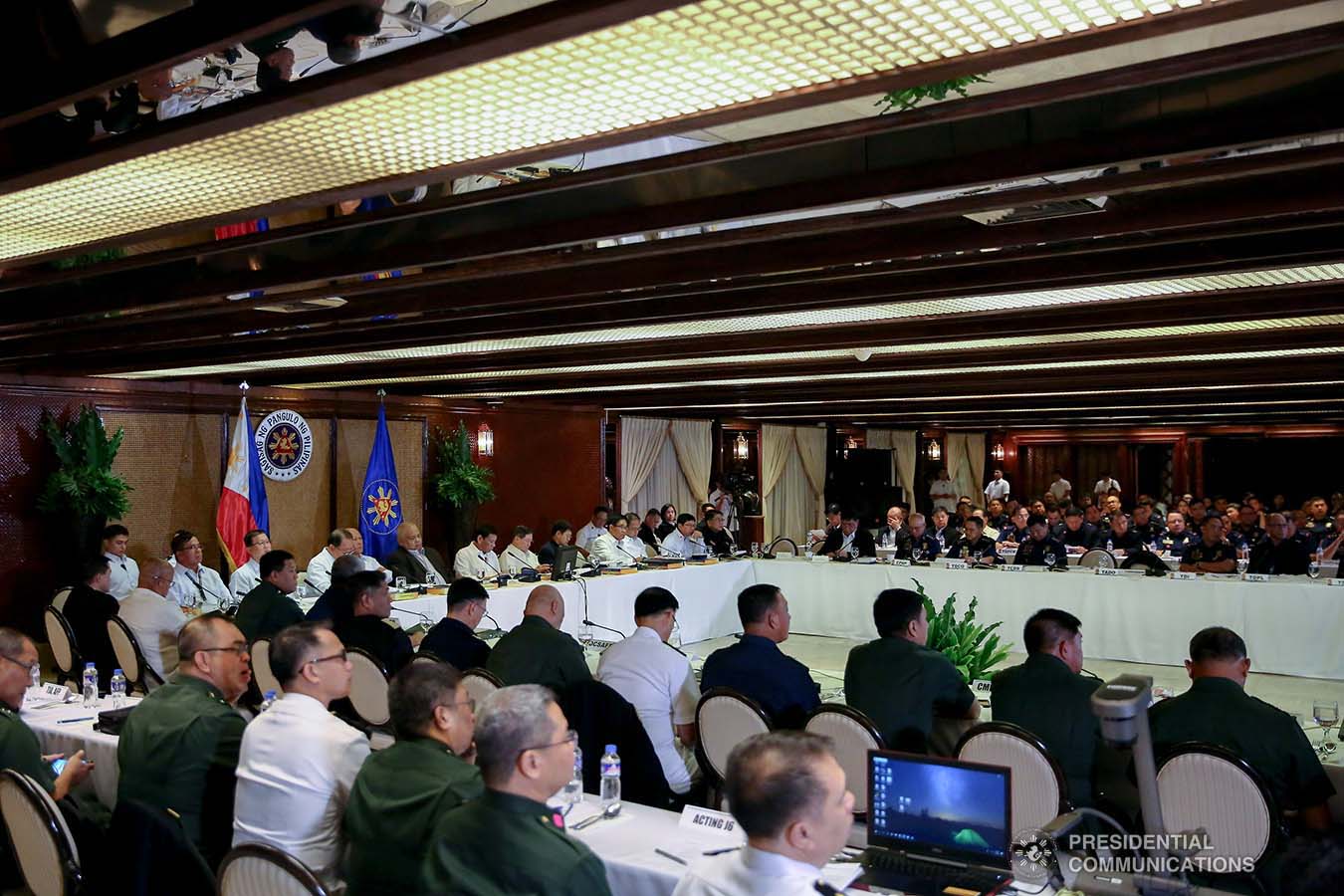 President Rodrigo Roa Duterte presides over the Joint Armed Forces of the Philippines-Philippine National Police (AFP-PNP) Command Conference at the Malacañan Palace on September 5, 2019. KING RODRIGUEZ/PRESIDENTIAL PHOTO