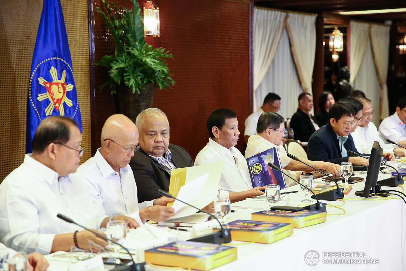 President Rodrigo Roa Duterte presides over the Joint Armed Forces of the Philippines-Philippine National Police (AFP-PNP) Command Conference at the Malacañan Palace on September 5, 2019. REY BANIQUET/PRESIDENTIAL PHOTO