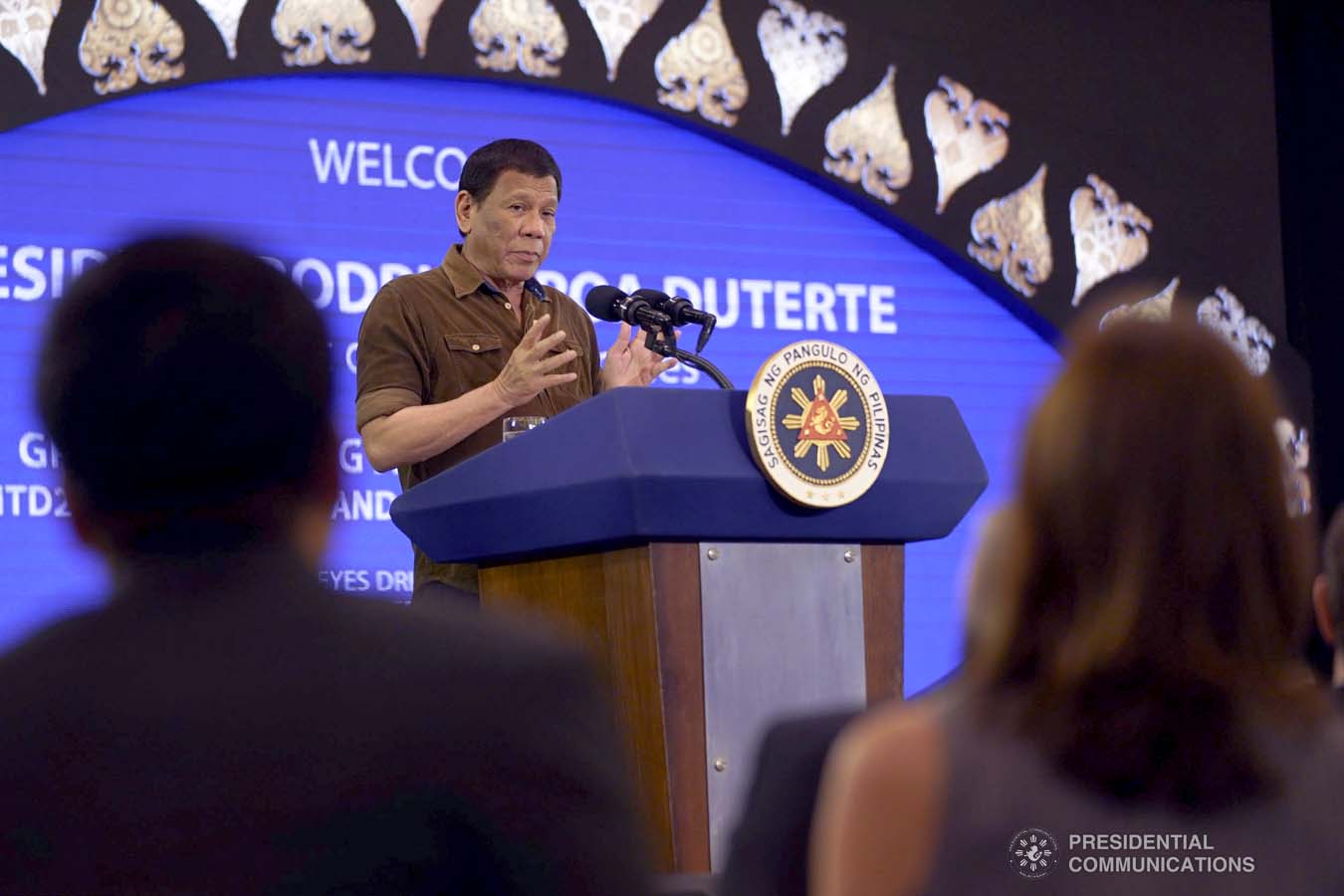 President Rodrigo Roa Duterte delivers his speech during the inauguration of the Dusit D2 Davao Hotel in Davao City on September 6, 2019. ARMAN BAYLON/PRESIDENTIAL PHOTO