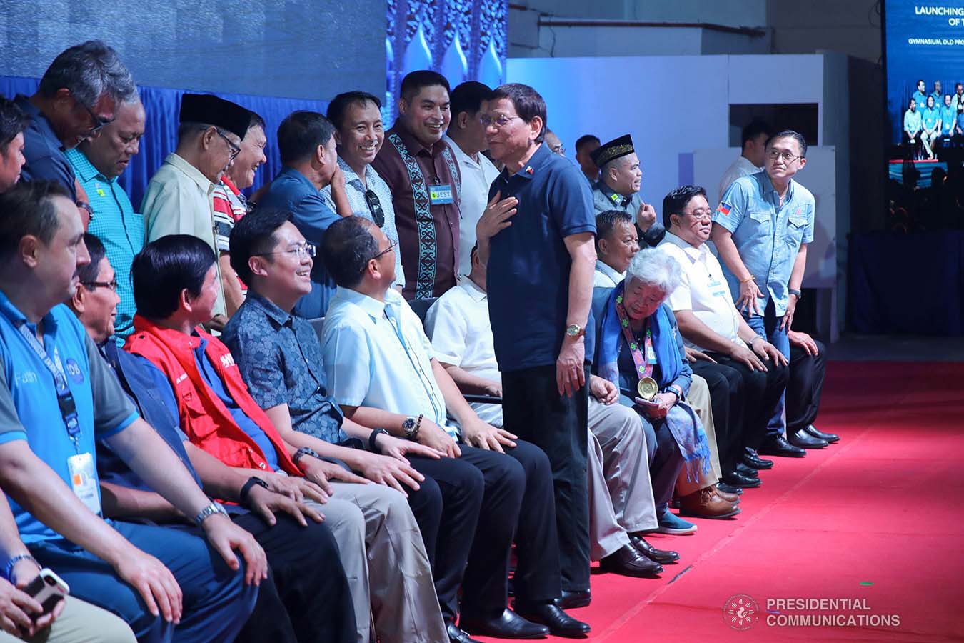 President Rodrigo Roa Duterte interacts with the guests during the launch of the second phase of the decommissioning of Moro Islamic Liberation Front combatants and weapons at the Old Provincial Capitol Compound in Sultan Kudarat, Maguindanao on September 7, 2019. ROBINSON NIÑAL JR./PRESIDENTIAL PHOTO