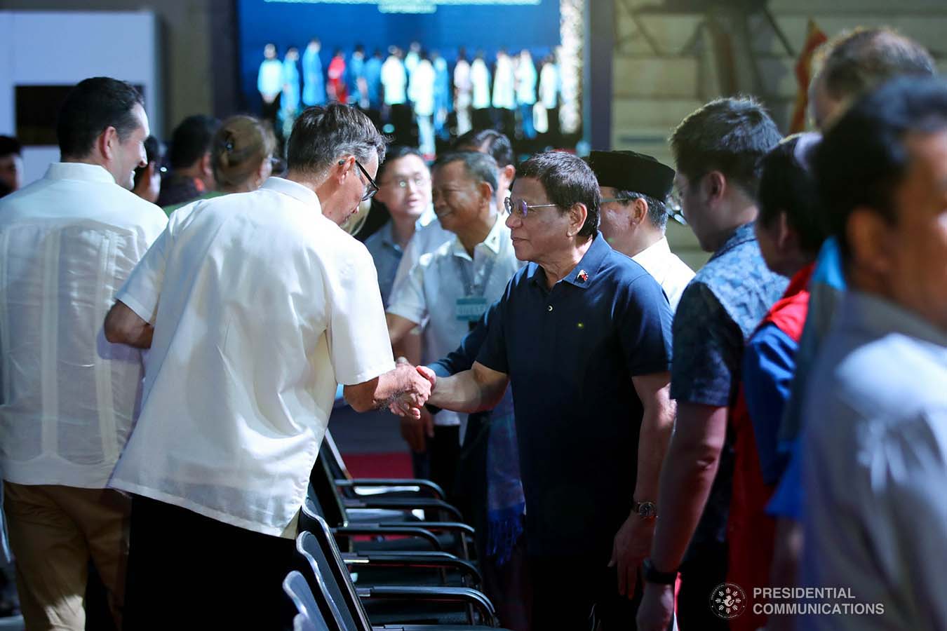 President Rodrigo Roa Duterte interacts with the guests during the launch of the second phase of the decommissioning of Moro Islamic Liberation Front combatants and weapons at the Old Provincial Capitol Compound in Sultan Kudarat, Maguindanao on September 7, 2019. ROBINSON NIÑAL JR./PRESIDENTIAL PHOTO