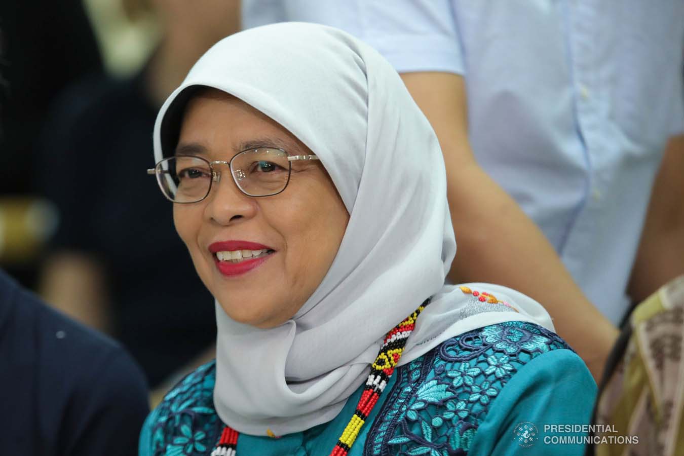 Republic of Singapore President Halimah Yacob witnesses the program proper during her visit to the Philippine Eagle Center in Davao City on September 11, 2019. ROBINSON NIÑAL JR./PRESIDENTIAL PHOTO