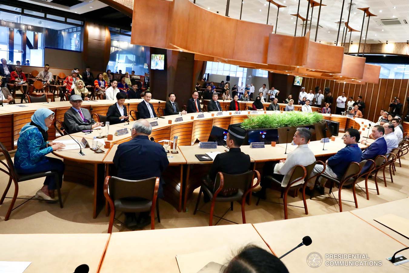 Republic of Singapore President Halimah Yacob joins the dialogue with youth representatives from various sectors at the Ateneo de Davao University in Davao City on September 11, 2019. RICHARD MADELO/PRESIDENTIAL PHOTO