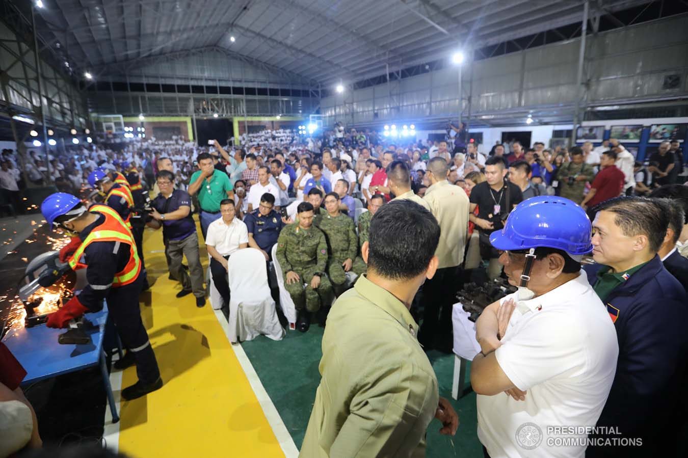 President Rodrigo Roa Duterte witnesses the decommissioning of the arms from the 727 Rebolusyonaryong Partido ng Manggagawa - Pilipinas/ Revolutionary Proletarian Army/ Alex Boncayao Brigade - Tabara-Paduano Group (RPM-P/RPA/ABB-TPG) at the Camp General Macario B. Peralta, Jr. in Jamindan, Capiz on September 19, 2019. ALFRED FRIAS/PRESIDENTIAL PHOTO