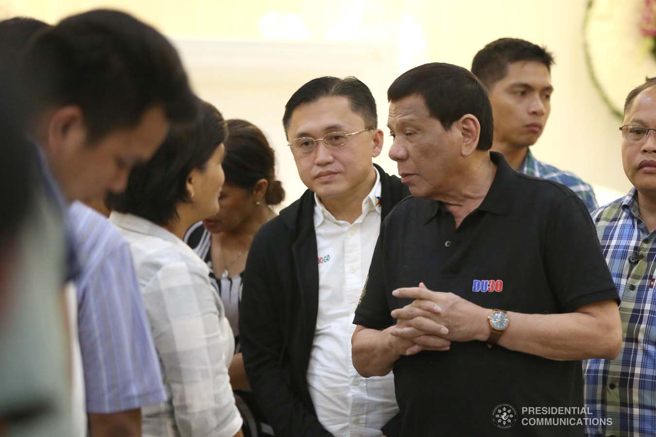 President Rodrigo Roa Duterte condoles with the family of Noli Ignacio as he visits the wake at the Cosmopolitan Funeral Homes in Davao City on September 21, 2019. KARL NORMAN ALONZO/PRESIDENTIAL PHOTO