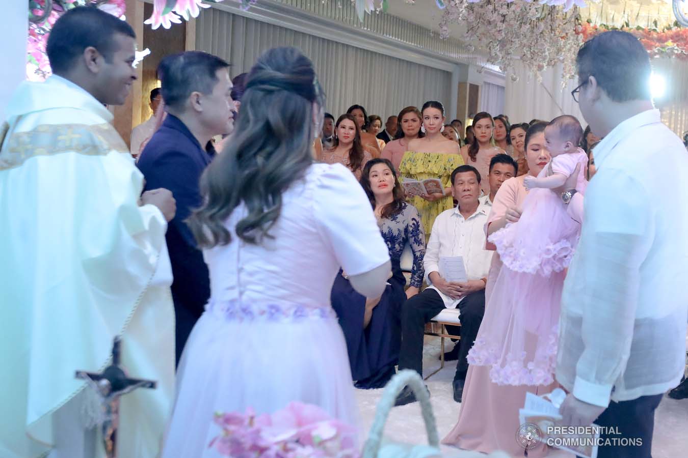President Rodrigo Roa Duterte attends as a mentor in the baptism of Sara Velasco at the Shangri-La Hotel in Makati City on September 22, 2019. VALERIE ESCALERA/PRESIDENTIAL PHOTO