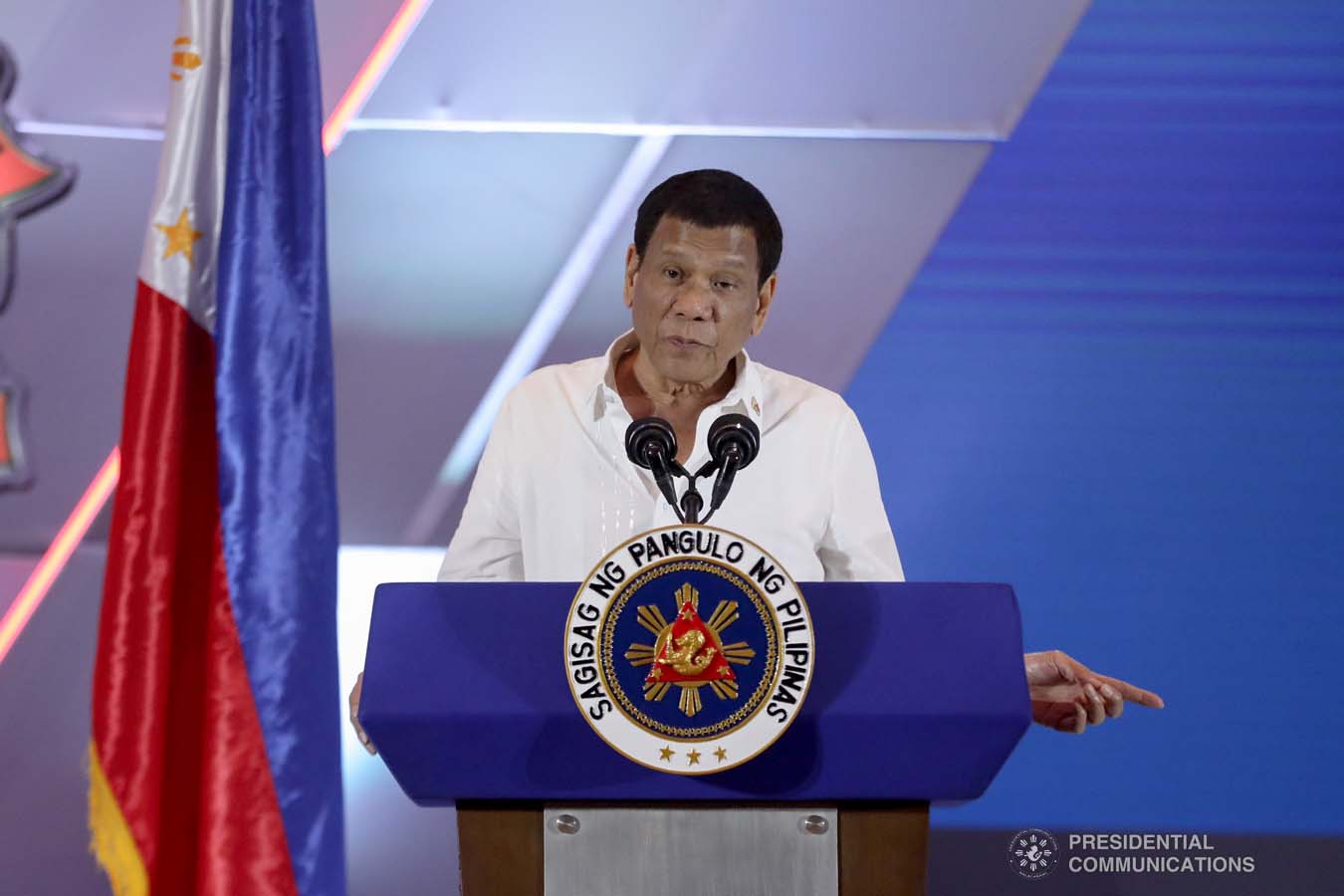 President Rodrigo Roa Duterte delivers his speech during the 50th Founding Anniversary Celebration of Lex Talionis Fraternitas Inc. at The Manila Hotel on September 25, 2019. ACE MORANDANTE/PRESIDENTIAL PHOTO