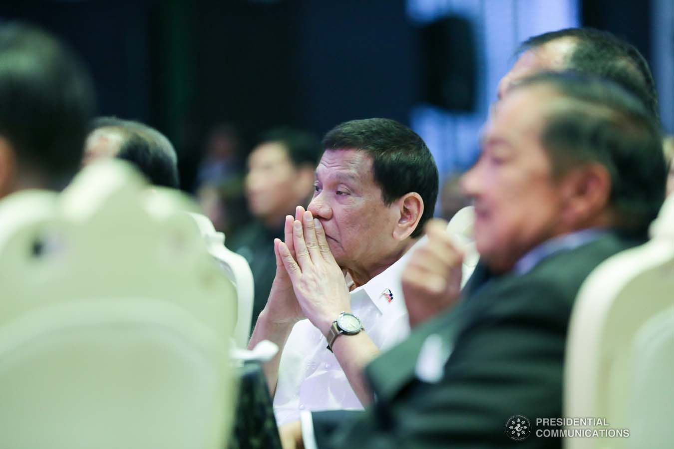 President Rodrigo Roa Duterte witnesses the program proper during the 50th Founding Anniversary Celebration of Lex Talionis Fraternitas Inc. at The Manila Hotel on September 25, 2019. ALFRED FRIAS/PRESIDENTIAL PHOTO