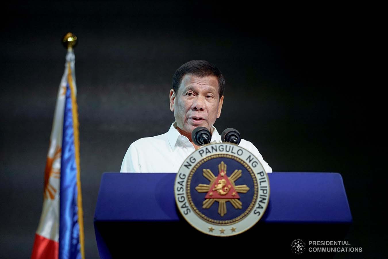 President Rodrigo Roa Duterte delivers his speech during the Golden Topper Corporate Launch at the Aseana Business Park in Parañaque City on September 25, 2019. KING RODRIGUEZ/PRESIDENTIAL PHOTO