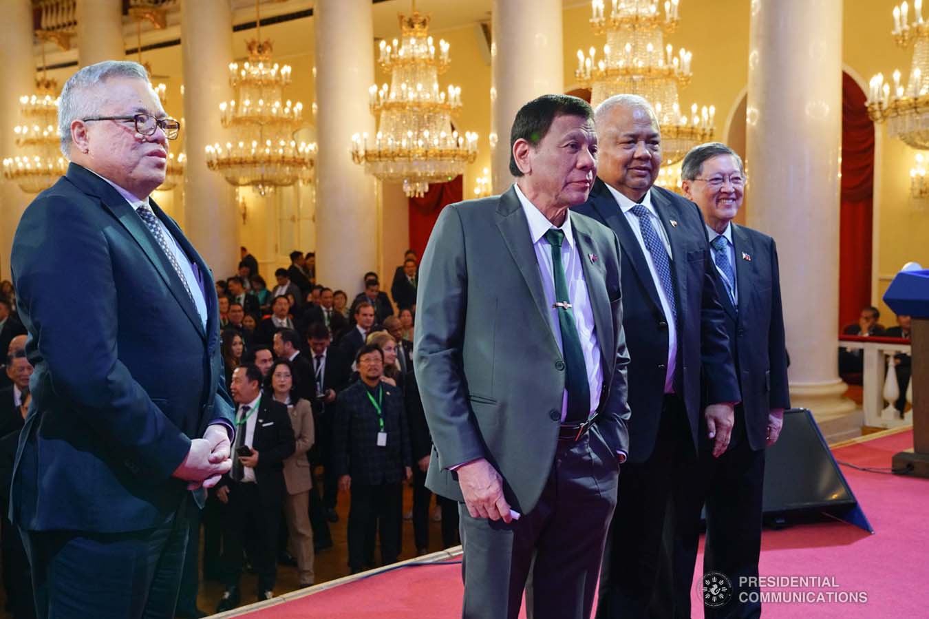 President Rodrigo Roa Duterte witnesses the program proper during the Philippines-Russia Business Forum at the House of the Unions in Moscow, Russian Federation on October 4, 2019. JOEY DALUMPINES/PRESIDENTIAL PHOTO