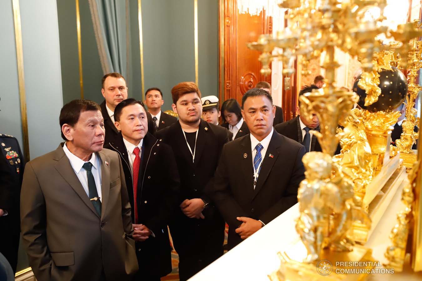 President Rodrigo Roa Duterte is given a tour inside the Kremlin Palace in Moscow, Russian Federation on October 4, 2019. KING RODRIGUEZ/PRESIDENTIAL PHOTO