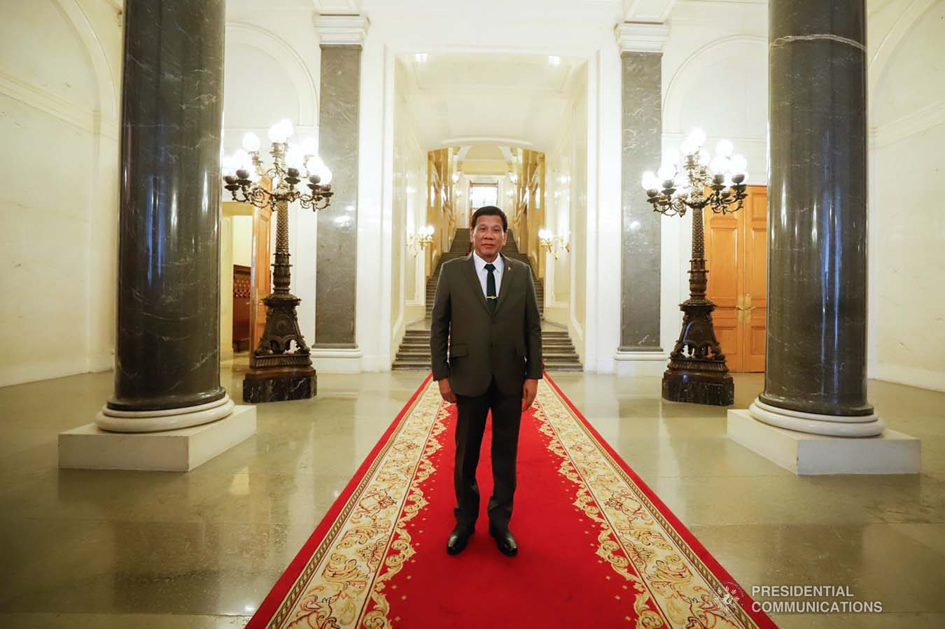 President Rodrigo Roa Duterte poses for posterity as he is given a tour inside the Kremlin Palace in Moscow, Russian Federation on October 4, 2019. KING RODRIGUEZ/PRESIDENTIAL PHOTO