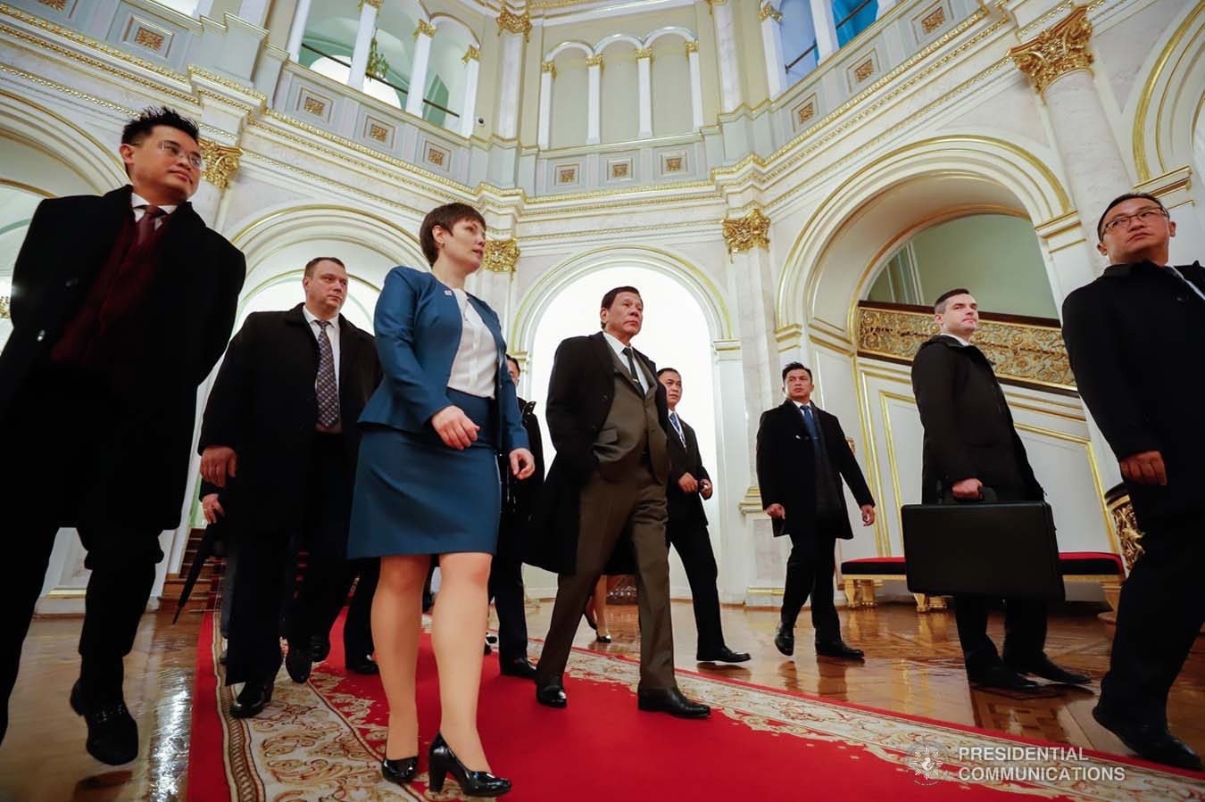 President Rodrigo Roa Duterte is given a tour inside the Kremlin Palace in Moscow, Russian Federation on October 4, 2019. KING RODRIGUEZ/PRESIDENTIAL PHOTO