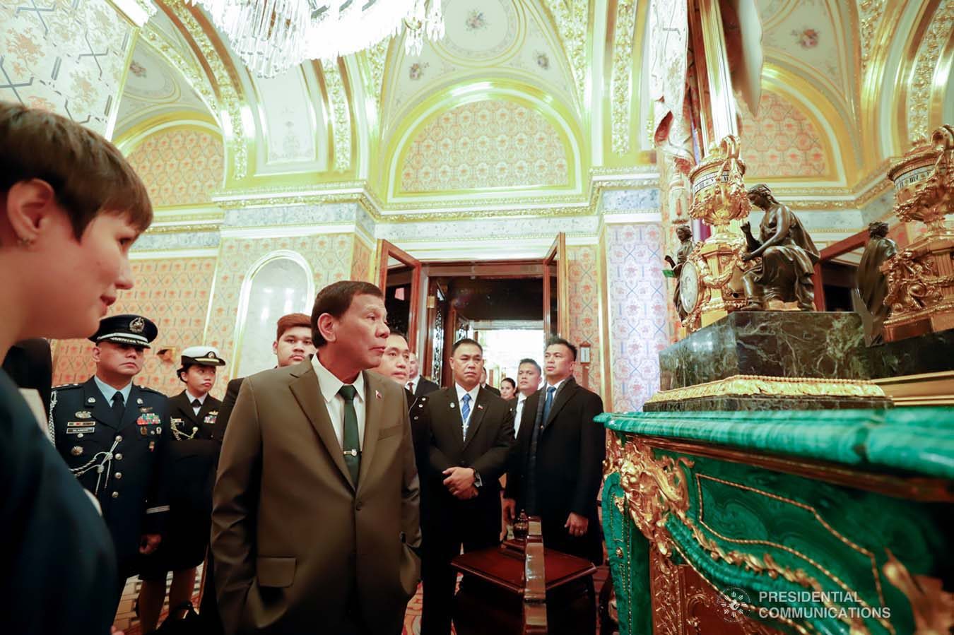 President Rodrigo Roa Duterte is given a tour inside the Kremlin Palace in Moscow, Russian Federation on October 4, 2019. KING RODRIGUEZ/PRESIDENTIAL PHOTO