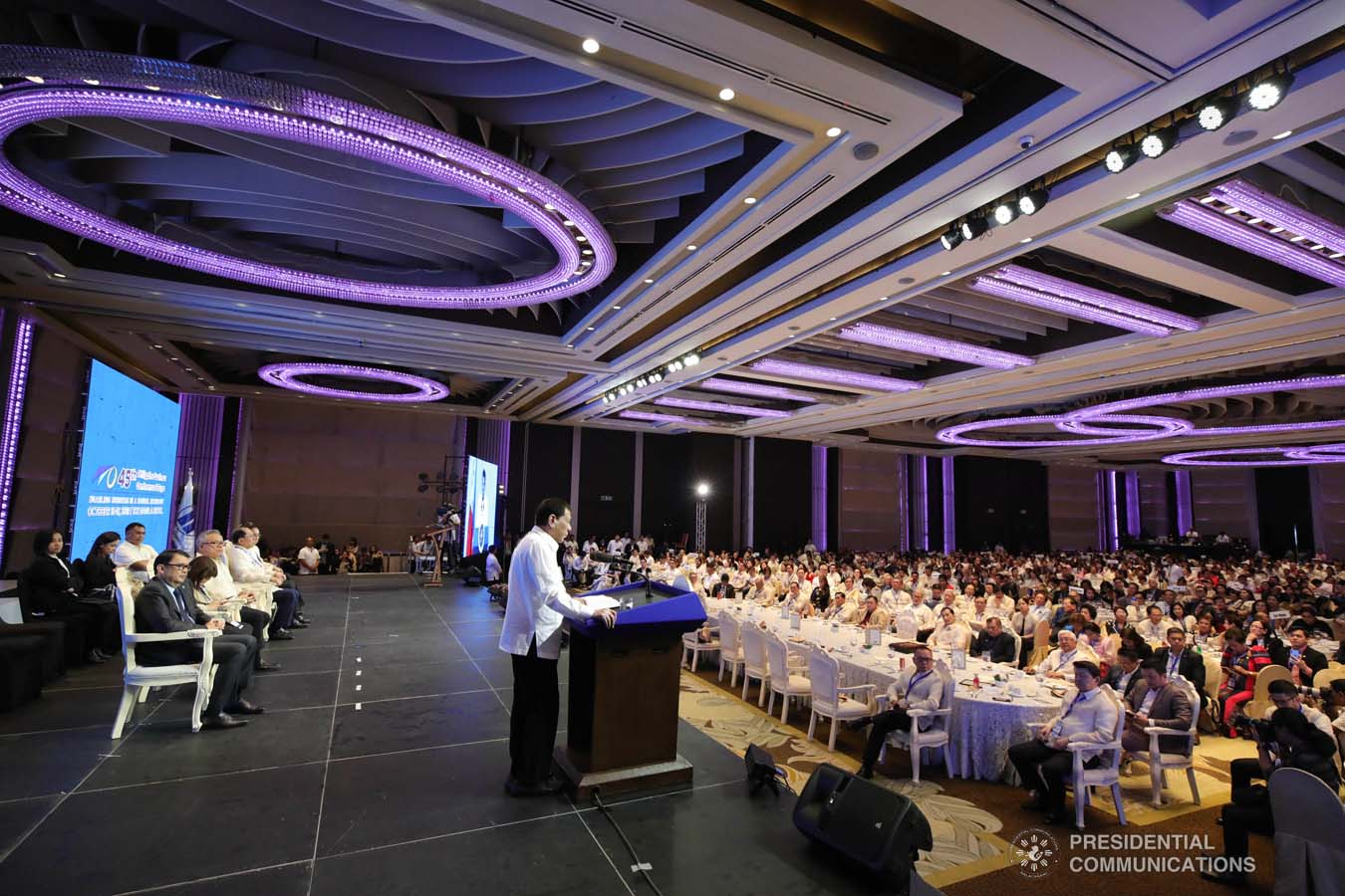 President Rodrigo Roa Duterte delivers his speech during the 45th Philippine Business Conference and Expo at The Manila Hotel on October 17, 2019. ROBINSON NIÑAL JR./PRESIDENTIAL PHOTO