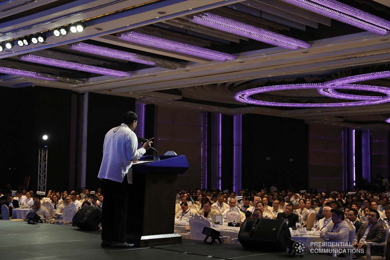 President Rodrigo Roa Duterte delivers his speech during the 45th Philippine Business Conference and Expo at The Manila Hotel on October 17, 2019. VALERIE ESCALERA/PRESIDENTIAL PHOTO