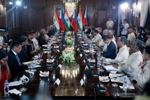President Rodrigo Roa Duterte and the members of the cabinet hold an expanded bilateral meeting with President of the Republic of India Ram Nath Kovind and his delegation at the Malacañan Palace on October 18, 2019. President Kovind is on a five-day state visit to the Philippines. SIMEON CELI JR./PRESIDENTIAL PHOTO