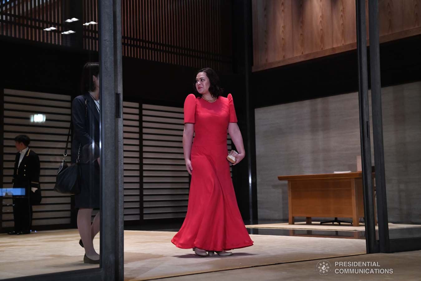 Photos from the Japanese Government show President Rodrigo Roa Duterte's daughter, Davao City Mayor Sara Duterte-Carpio, attending the court banquet after the Ceremony of the Enthronement of His Majesty Emperor Naruhito at the Imperial Palace in Tokyo, Japan on October 22, 2019. President Rodrigo Roa Duterte is among the leaders invited to witness the ceremony. PRESIDENTIAL PHOTO