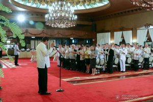 President Rodrigo Roa Duterte administers the oath to the newly appointed government officials during their oath-taking ceremony at the Malacañan Palace on October 28, 2019. ROBINSON NIÑAL JR./PRESIDENTIAL PHOTO
