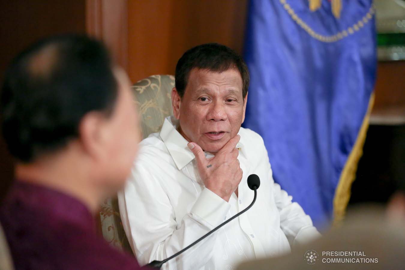 President Rodrigo Roa Duterte discusses matters with outgoing Chinese Ambassador to the Philippines Zhao Jianhua during his farewell call to the President at the Malacañan Palace on October 28, 2019. KARL NORMAN ALONZO/PRESIDENTIAL PHOTO