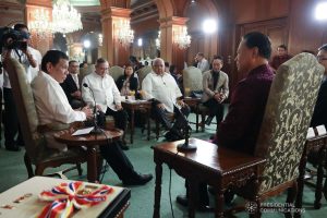 President Rodrigo Roa Duterte discusses matters with outgoing Chinese Ambassador to the Philippines Zhao Jianhua during his farewell call to the President at the Malacañan Palace on October 28, 2019. KARL NORMAN ALONZO/PRESIDENTIAL PHOTO