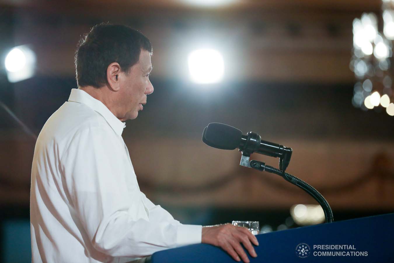 President Rodrigo Roa Duterte delivers his speech during the oath-taking ceremony of the newly appointed government officials at the Malacañan Palace on October 28, 2019. KARL NORMAN ALONZO/PRESIDENTIAL PHOTO