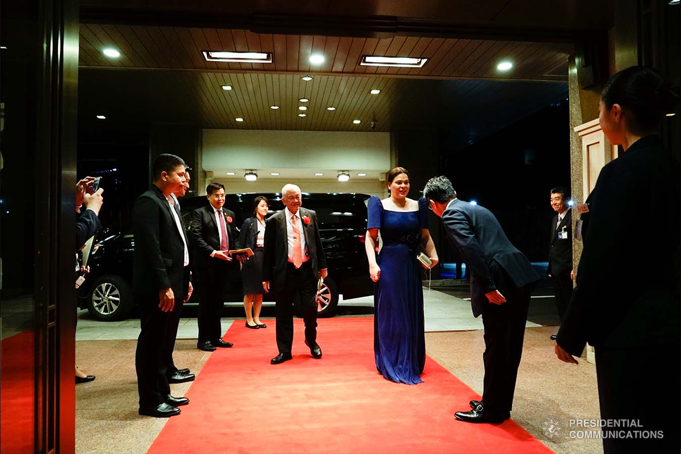 President Rodrigo Roa Duterte's daughter, Davao City Mayor Sara Duterte-Carpio, arrives at the Hotel New Otani in Tokyo, Japan to attend the state banquet hosted by Prime Minister Shinzo Abe on October 23, 2019. KING RODRIGUEZ/PRESIDENTIAL PHOTO