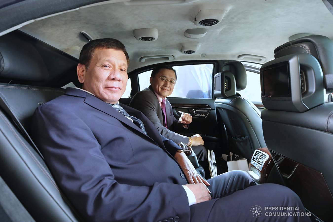 President Rodrigo Roa Duterte boards the presidential car following his successful bilateral meeting with Russian President Vladimir Putin at the Polyana 1389 Hotel in Sochi on October 3, 2019. KING RODRIGUEZ/PRESIDENTIAL PHOTO
