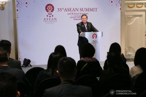 Finance Secretary Carlos Dominguez III holds a press conference at the Impact Challenger in Nonthaburi, Thailand on November 4, 2019. ALBERT ALCAIN/PRESIDENTIAL PHOTO
