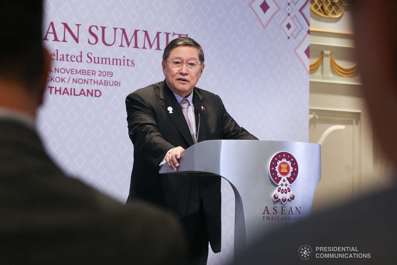 Finance Secretary Carlos Dominguez III holds a press conference at the Impact Challenger in Nonthaburi, Thailand on November 4, 2019. ALBERT ALCAIN/PRESIDENTIAL PHOTO