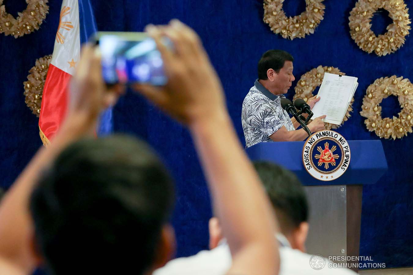 President Rodrigo Roa Duterte holds a press conference at the Malacañan Palace on November 19, 2019. TOTO LOZANO/PRESIDENTIAL PHOTO