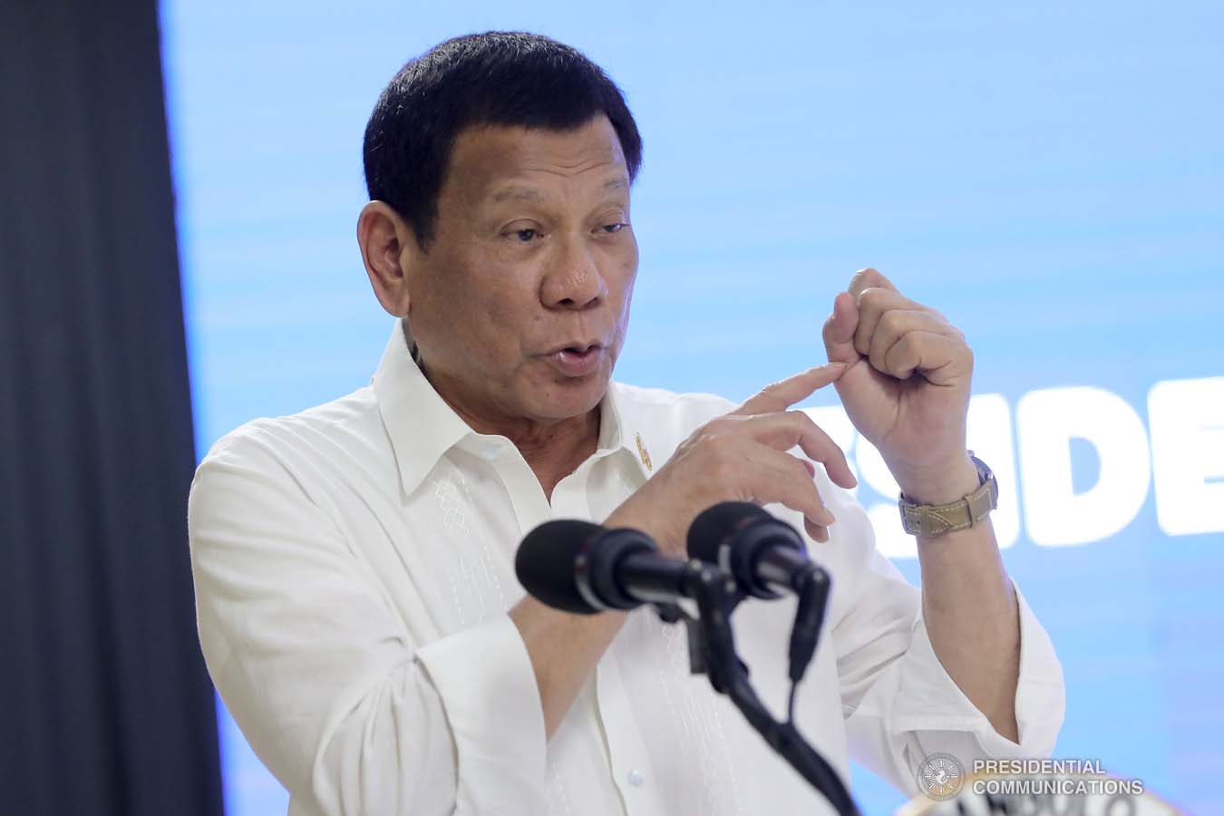 President Rodrigo Roa Duterte delivers his speech during his visit to the Taguig City Center for the Elderly on November 21, 2019. ALFRED FRIAS/PRESIDENTIAL PHOTO