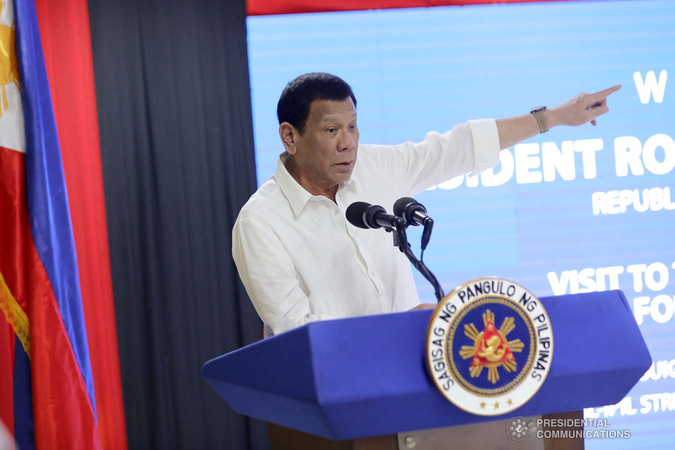 President Rodrigo Roa Duterte delivers his speech during his visit to the Taguig City Center for the Elderly on November 21, 2019. ALFRED FRIAS/PRESIDENTIAL PHOTO